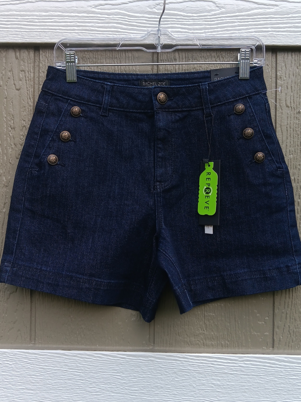 Rachel Zoe Dark Blue Denim Hi-Rise Sailor Style Trouser Shorts Size 6